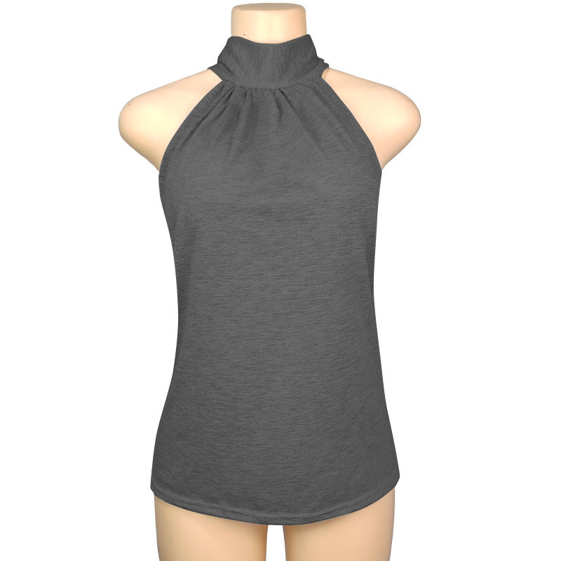 2026 Southeast Asia Summer Solid-color, halter-neck, tie-front knitted vest T-shirt for women AAA+