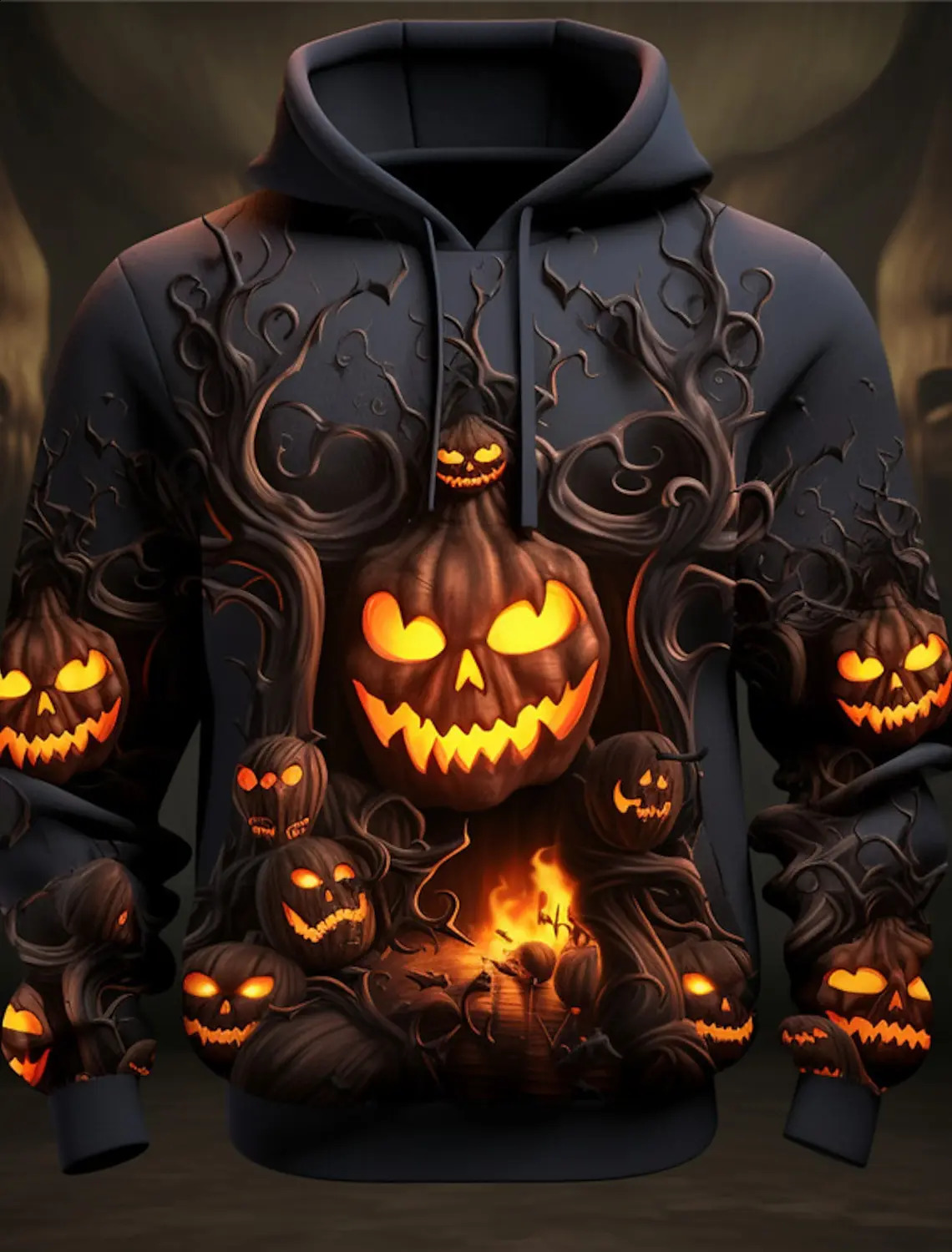Halloween Mens Pattern Hoodie Pumpkin Print Daily Classic Casual Pullover Vacation Outing Hoodie Long Sleeve Hooded Pumpkin 260918