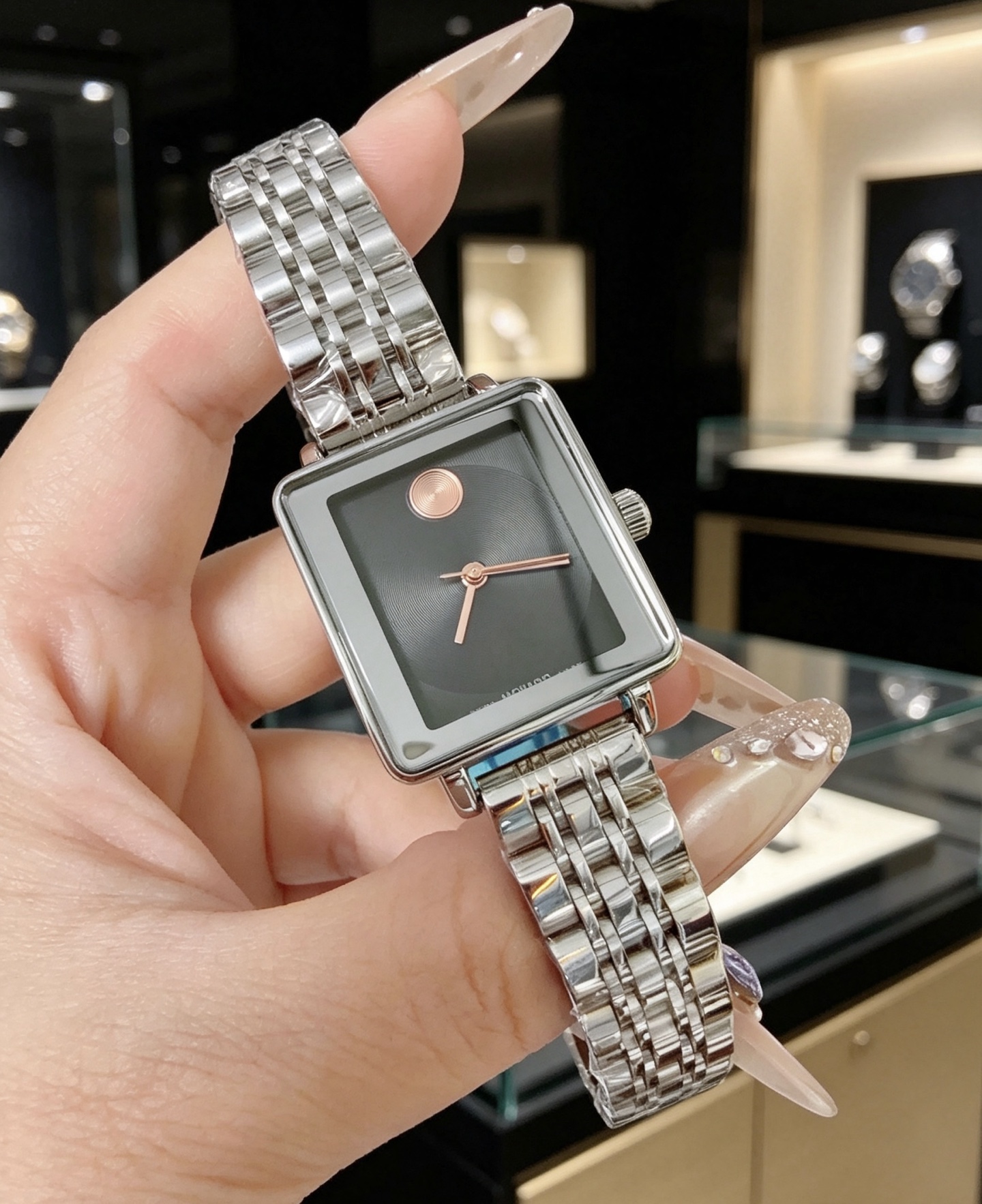 Luxury Womens MOVADOity Square Watch Designer Watches Quartz Movement Steel Bracelet Sapphire Glass Waterproof women Wristwatches #256
