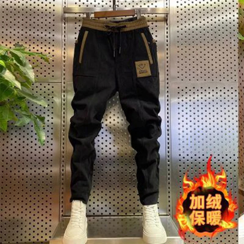 Man Corduroy Sweatpants Autumn Winter Men Baggy Joggers Fashion Streetwear Casual Fleece Harem Pants Plus Size Fashion Trousers 260917