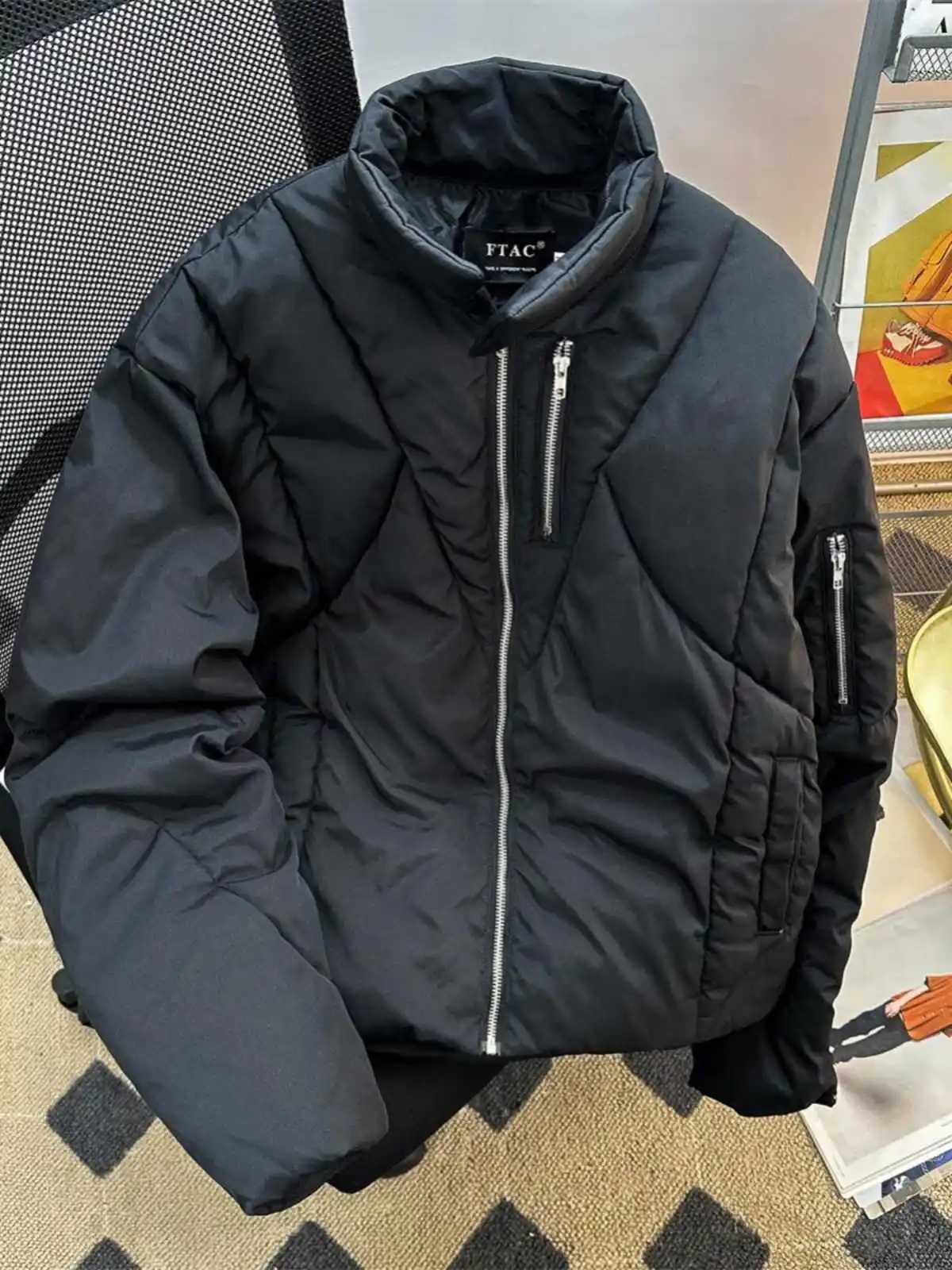 Women's Black Gothic Parka Jacket Coat Vintage Long Sleeve Thicken Warm Turtleneck Overcoat Harajuku Padded Jacket Winter 2025 H260917