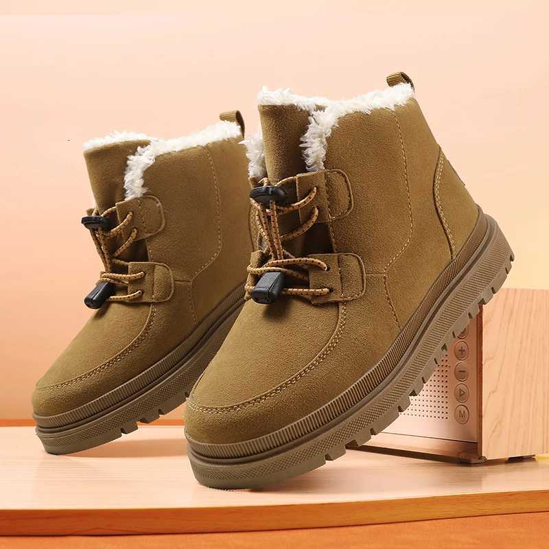 Winter Children's Snow Boots Boys Faux Suede Warm Comfortable Student Cotton Shoes Outdoor Thick Velvet Versatile Platform Shoes X260917