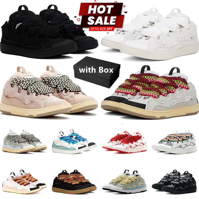 Designer Luxury Shoes Curb Sneakers Men Women White Ivory Black leather Casual Shoes Extraordinary Trainers Runners Chaussure Patform Shoes Wth Box