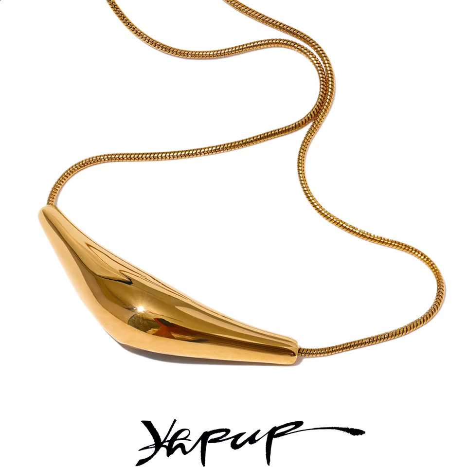 Yhpup 316l Stainless Steel Cast Pendant Clavicle Necklace Waterproof 18K PVD Plated Fashion Collar Jewelry Chic Style Gift 260917