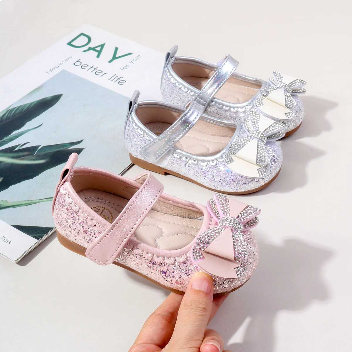 2025 Spring 0-3Y Baby Casual Shoes PU Leather Crystal Sequin All Season Outdoor Shoes For Girls Anti-slip Breathable Design Q260916