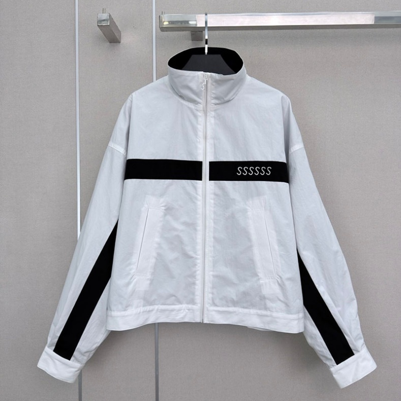 Oversized Brand Color Blocked Jackets Stand Collar Zip Up Sporty Windproof Chic Outerwear Autumn Outdoor Youthful Cargo Moto Bomber Jacket