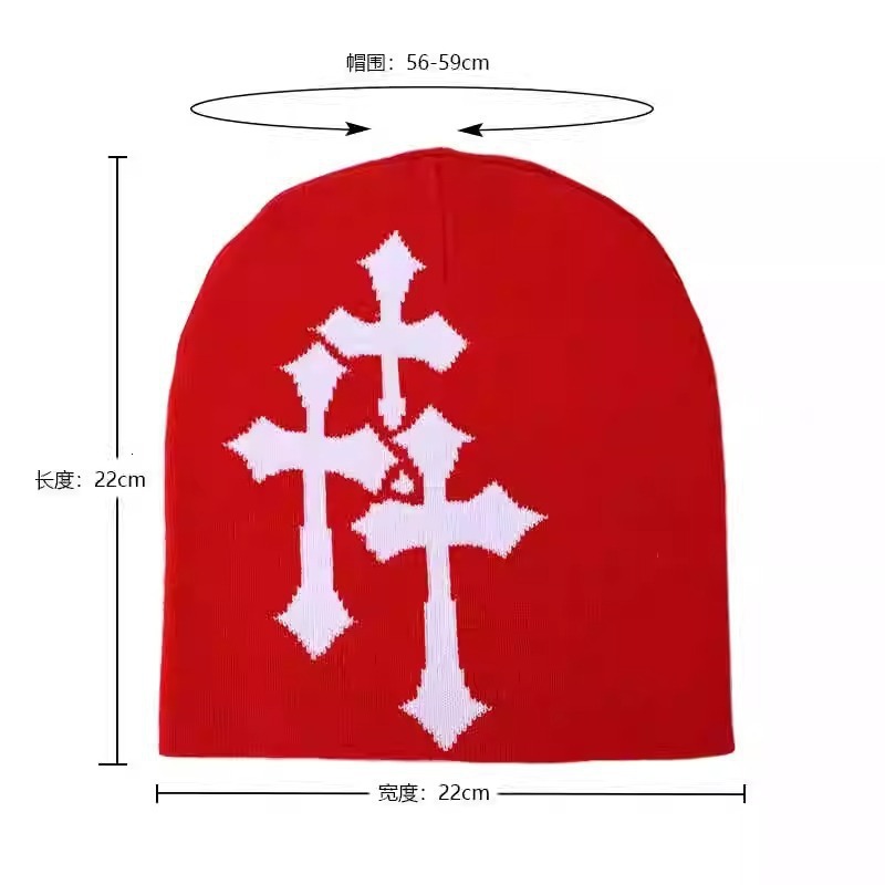 Labeling And Shipping: Cross-Pattern Personalized Street Beanie, Unisex Jacquard Knitted Hat Luxury Cap Brand Designer Hat