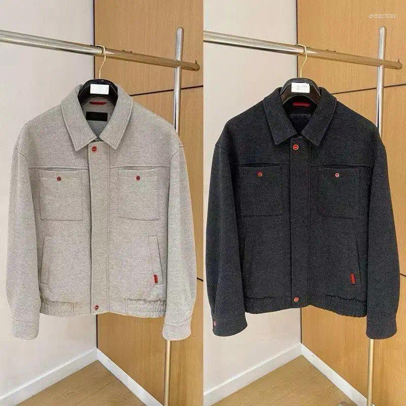 Autumn/Winter Old Money Style Men's Business Fashion Versatile Stand Up Collar Zipper Pocket Casual Jacket
