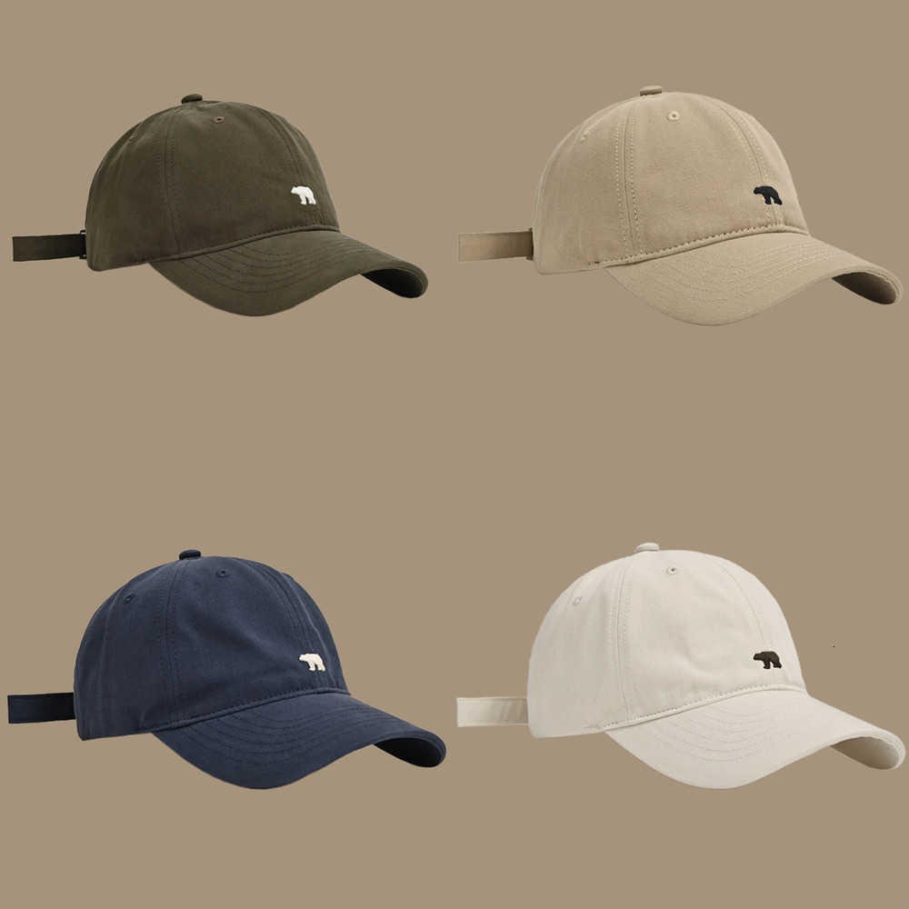 Bear Versatile Casual Embroidered Polar Baseball Hat For Women Summer Big Brim Show Face Small Sun Protection Duck Tongue Hat J260917