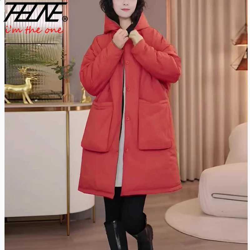 THHONE Winter Jackets for Women 2025 Parkas Hooded Warm Padded Thicken Clothes for Women's Casual Retro Korean Loose Tops Coat H260917