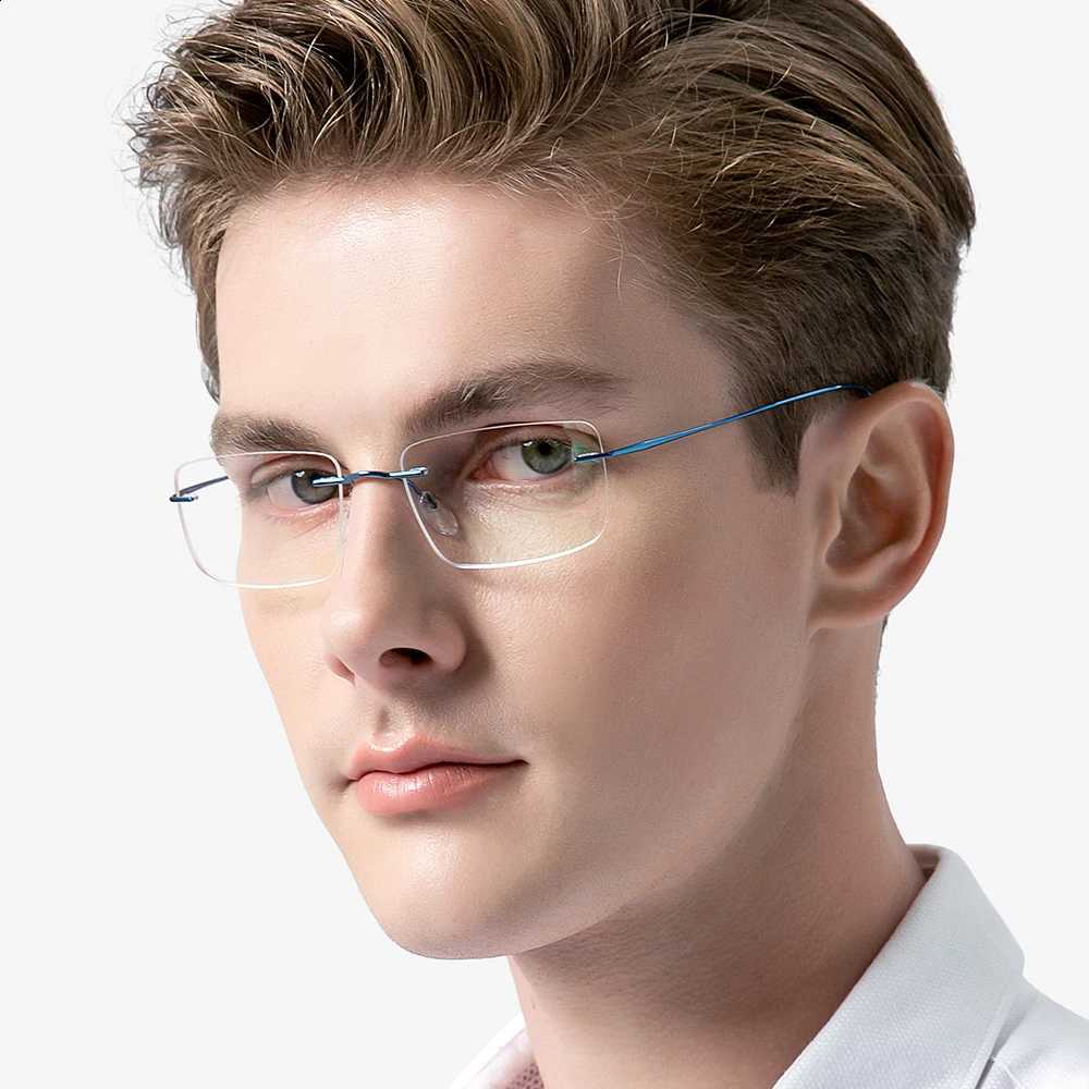 Frame FONEX Glasses B Titanium Men New Brand Design Rimless Square Eyeglasses Frameless Women Ultralight Japanese Eyewear 85634 N260814