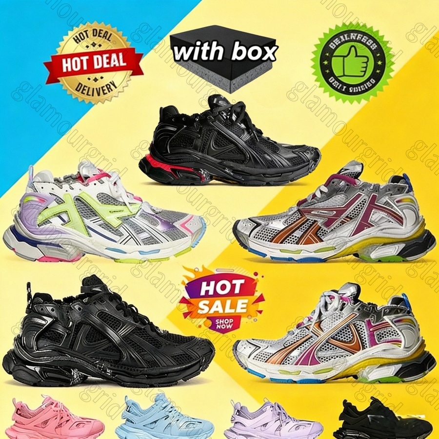 with box Designer shoes Track sneakers new 7.0 LED 3.0 men women casual sport shoe White Black Green Pink Grey Platform Wmns Runner sneaker 36-46 68