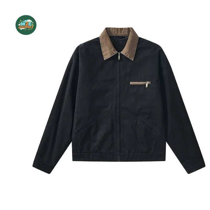 W2EJOURNEY EU US Size Luxury Quty Casual Jacket Retro Classic Zip-Up Workwear Autumn Winter Men Turn-Down Collar Jacket S260918LHP4