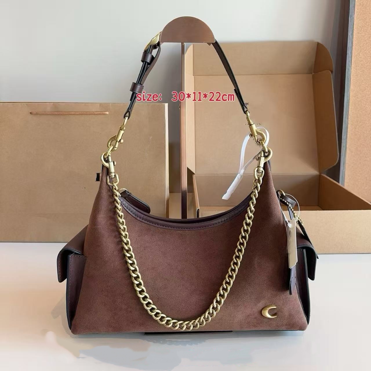 10A luxury designer teri shoulder totebag tabby Designer Bags mini crossbody Women Classic Old Flower bag Casual Handbag Chain Half Moon Bag