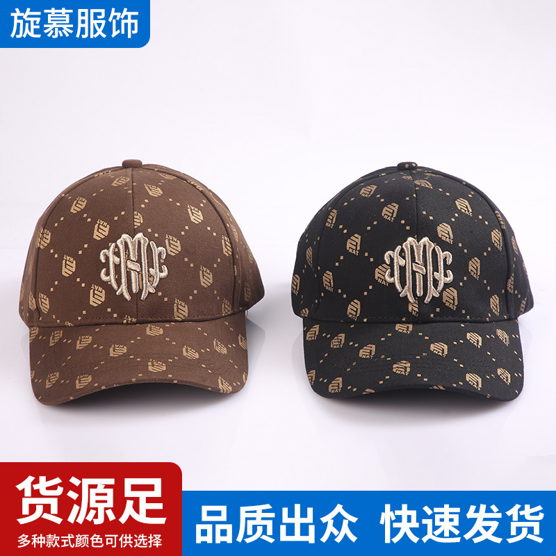Luxury Cap Brand Designer Hat Manufacturer Supply: 3D Embroidered Baseball Cap, Large Size, All-Over Print, Korean-Style, Fashionable And Versatile