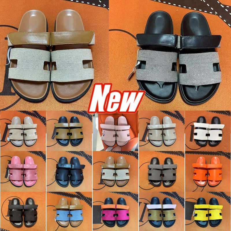 Designer H Versatile Sandals Men Women Open Toe Two Strap Velcro Slides Platform Slippers Casual Summer Shoes Everyday Walking Outdoor Footwear Holi