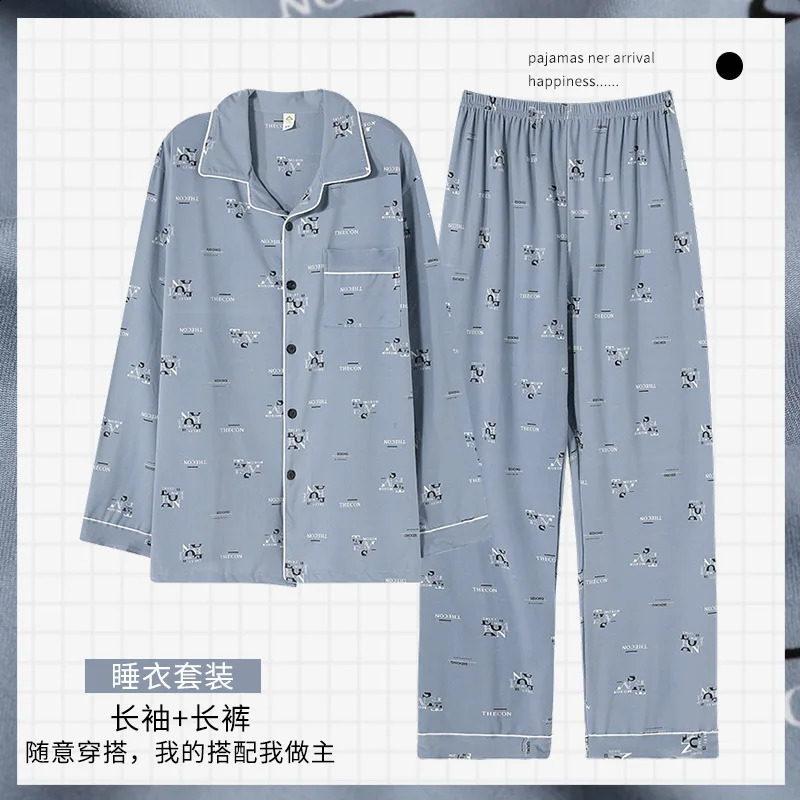 Big Size 4XL 5XL Cotton Men's Pajamas Set Autumn Spring Home Clothing Male Cardigan Nightwear Man Pijamas pijama hombre invierno 260917