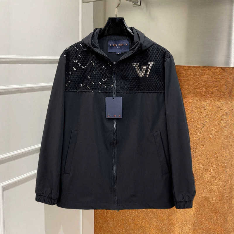Men's Jackets designer New autumn/winter printed casual hooded jacket with mesh patchwork U1N6