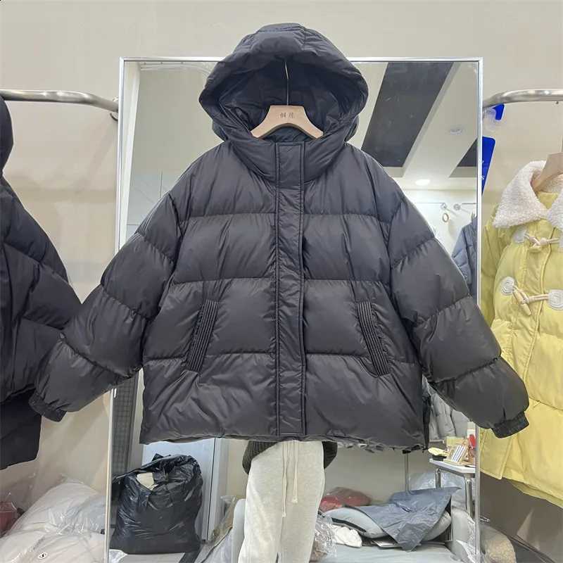 Down Jacket Autumn Winter New Hooded Duck Down Coat Fashion Outdoor Casual Puffer Jacket Women's Loose Thickened Warm Coat Top H260917