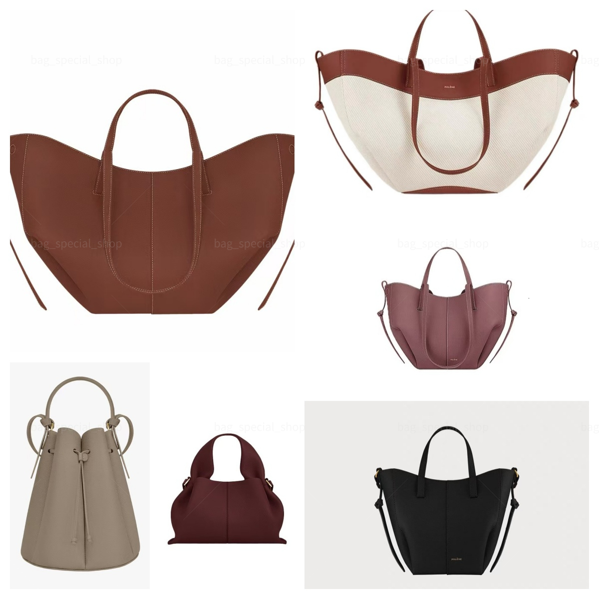 Designer Bag Le Cyme Mini Tonca Textured Duo Shoulder Camel Numero Un Nano Tote Bag Women Cross Body Bags Sac Polened Lady Handbag Leather Bag Half