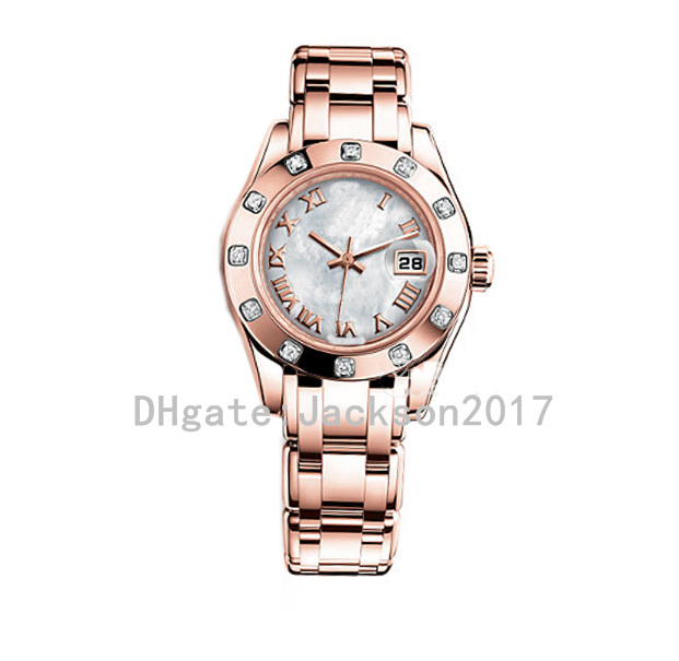 28mm 80299 80318 Mother of Pearl Dial Diamond Bezel 2813 18k rose gold Mechanical Automatic Stainless Steel Ladies Watch Women's Watches woman