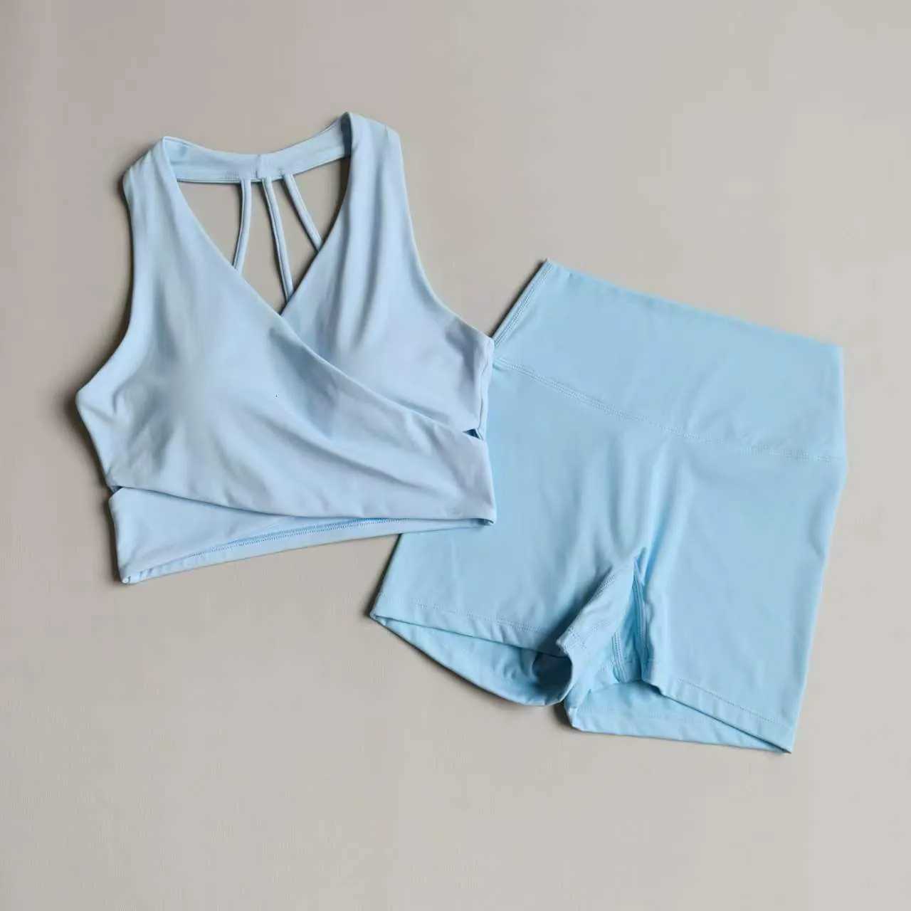 Women's Yoga Suit High-Waist Shorts Set Sports Bra Hip Lifting Fitness Sports Shorts for Active Wear Gym Set Pilates Clothing Q260917