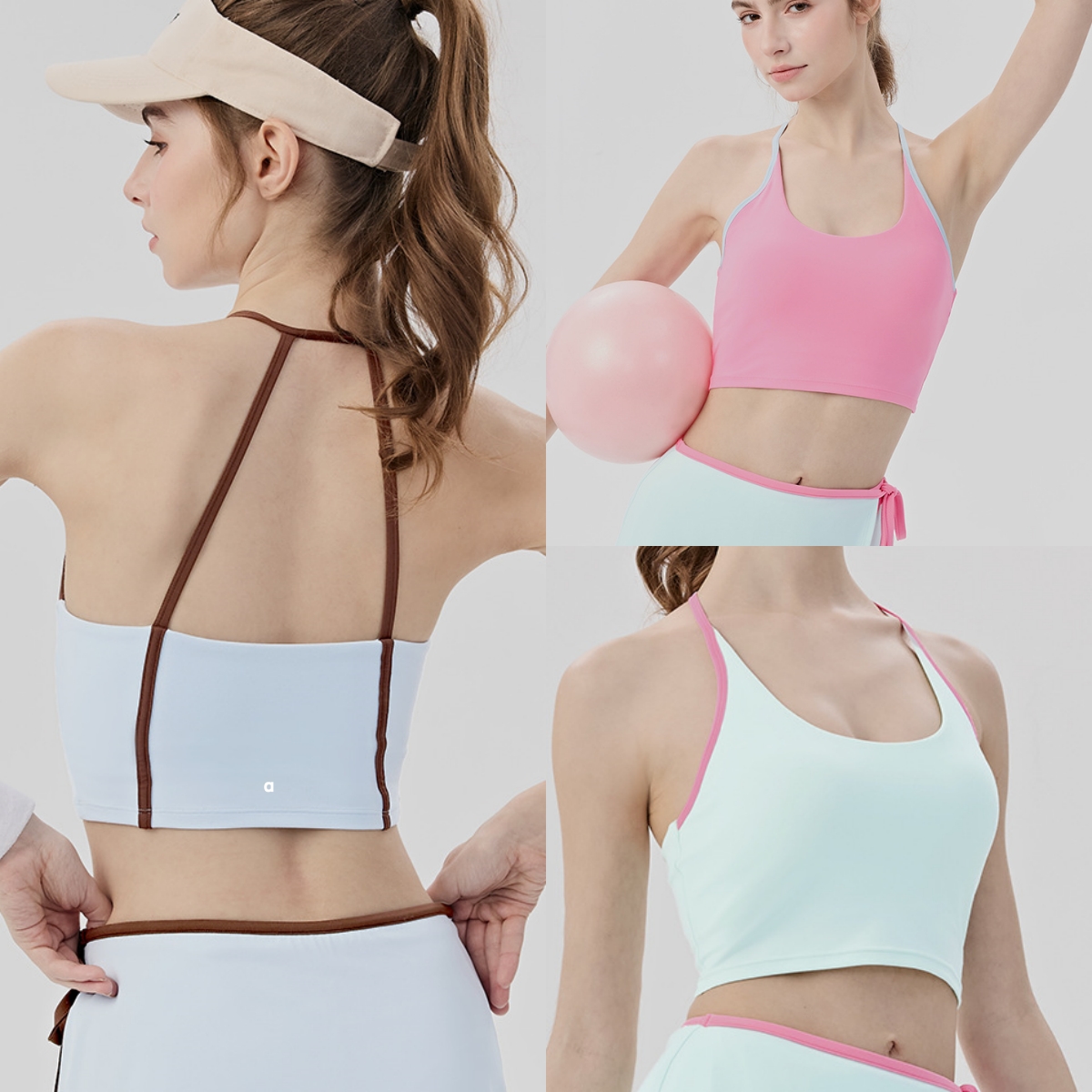 A2956 Women's Yoga Tank Top with Built-in Cups Elegant Back Design Sheer Look Slimming and Figure-Flattering Perfect for Tennis and Fitness