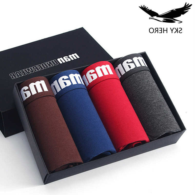 Underwear Underpants 4pcs/Lot Cotton Mens Boxers Cuecas Man Underpants for Male Calzoncillos Hombre Panties Shorts Bottoms Slip Homme D260918