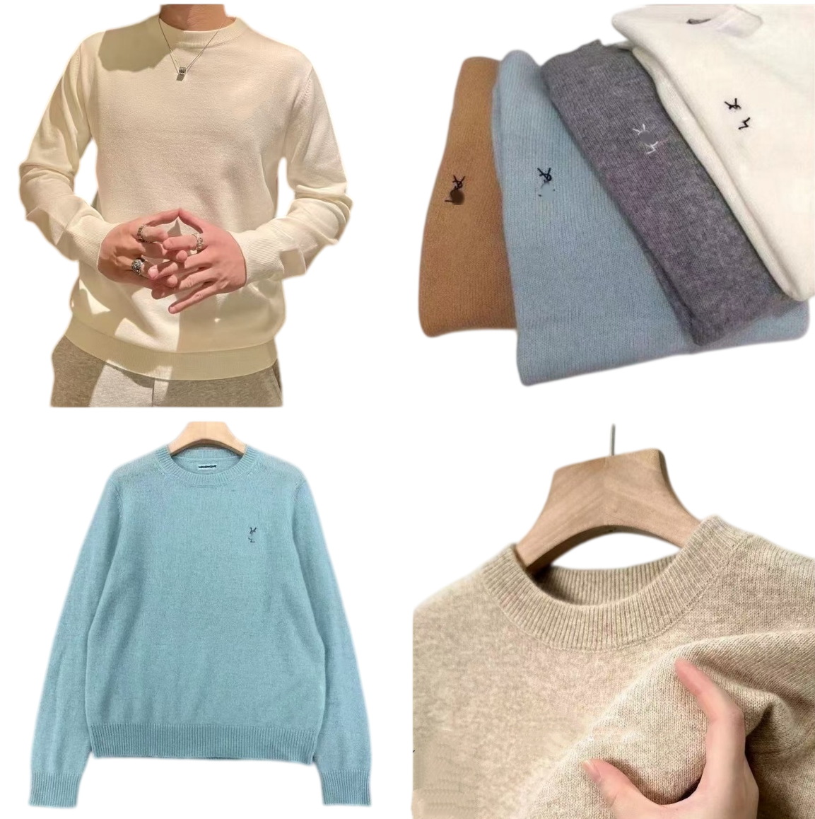 Y Designer Embroidery Letter Logo Adult Young Men Winter Casual Jumper Sweaters Cotton Soft Autumn Knitted Pullovers Youth Teenager Juniors Boys Loo