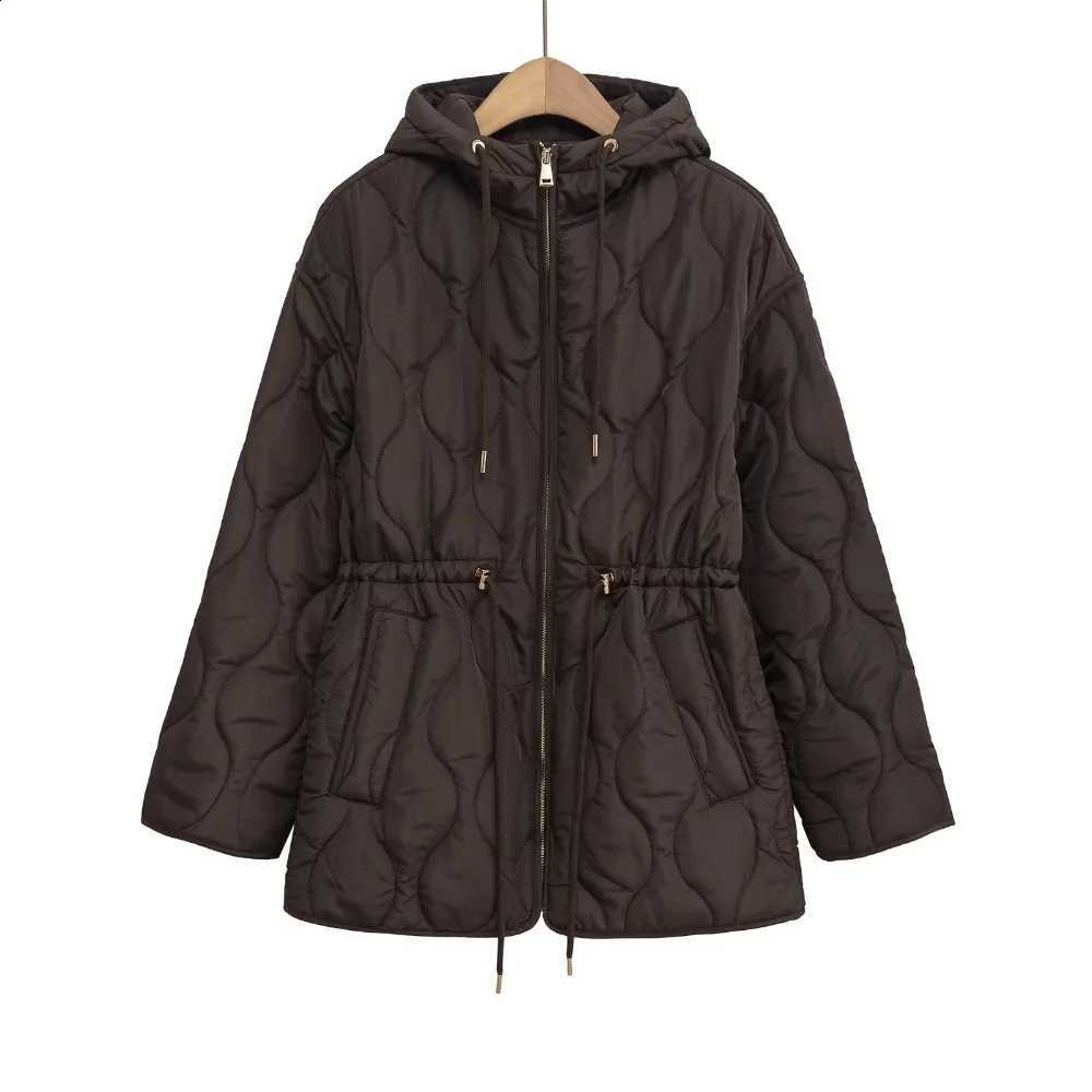 CharmChant Hooded Quilted Jacket for Women Zipper Padding Winter Coat Long Parka Outerwears New in Top Warm Parkas Outerwears H260917