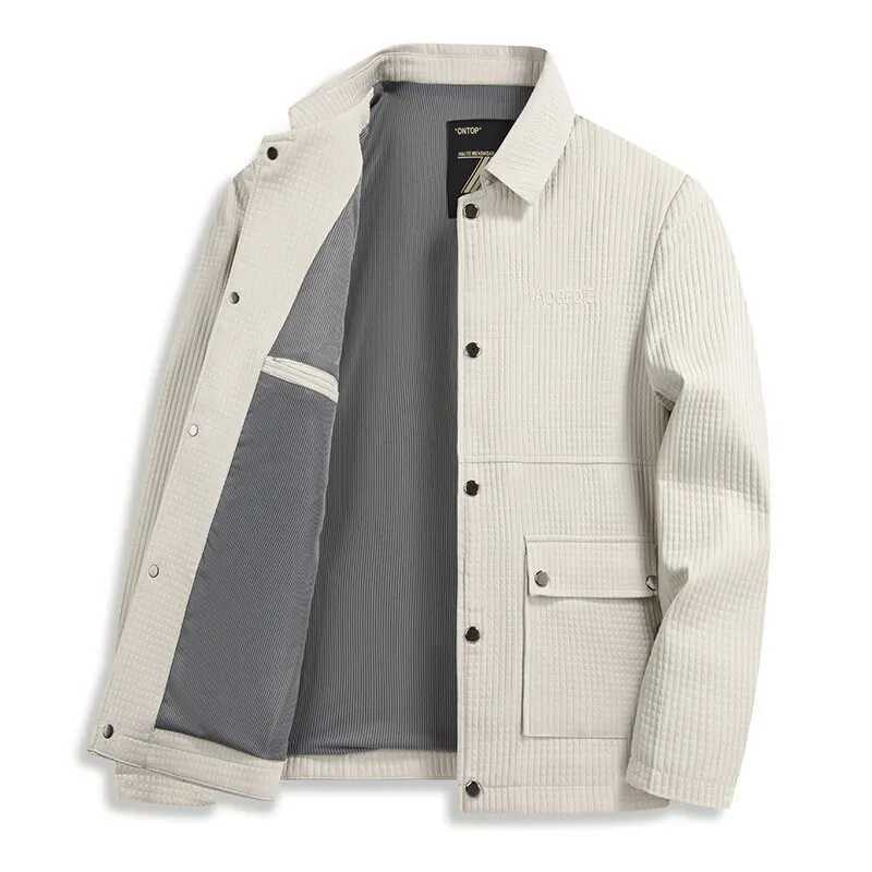 Spring Autumn Men's Collared Jacket Casual Youth Versatile Thin Outerwear Business Leisure Match All Men's Clothing S260918EV4M