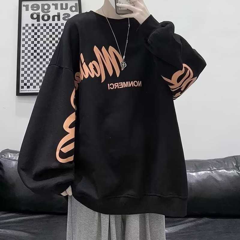 Oversized Christmas hoodie M-8XL SweatshirtsMen Sweatshirt Fashion Loose American Style Letters On Both Sides Print Long Sleeve Couple Clothes C2609