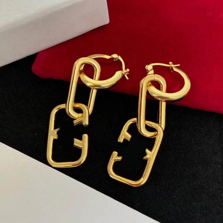 Modern 925 Silver Alphabet Drop Designer Womens Geometric Design Inlay Rhinestone Earring Chic Party Wedding Jewelry Christmas Gifts