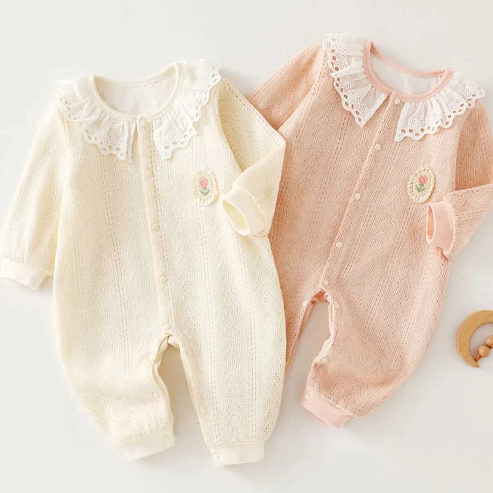 Sle Girl Long Baby Rpers Autumn Winter Knitted Peter Pan Collar 1st Birthday Princess Baby Jumpsuit Christmas Infant ClothW260917