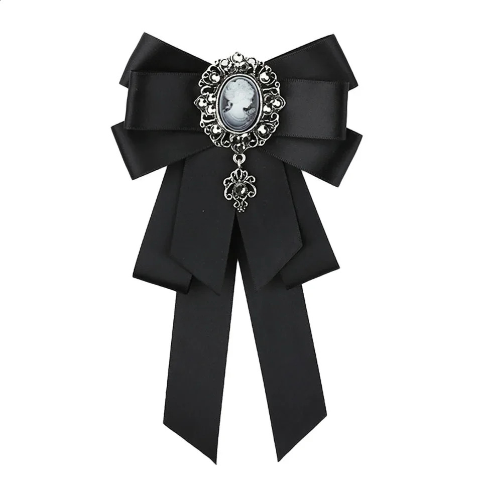 Retro Handmade Fabric Bow Brooch Ribbon Rhinestone Bowknot Necktie Lapel Pins Men Suit Shirt Collar Wedding Party Jewelry Gifts 260917
