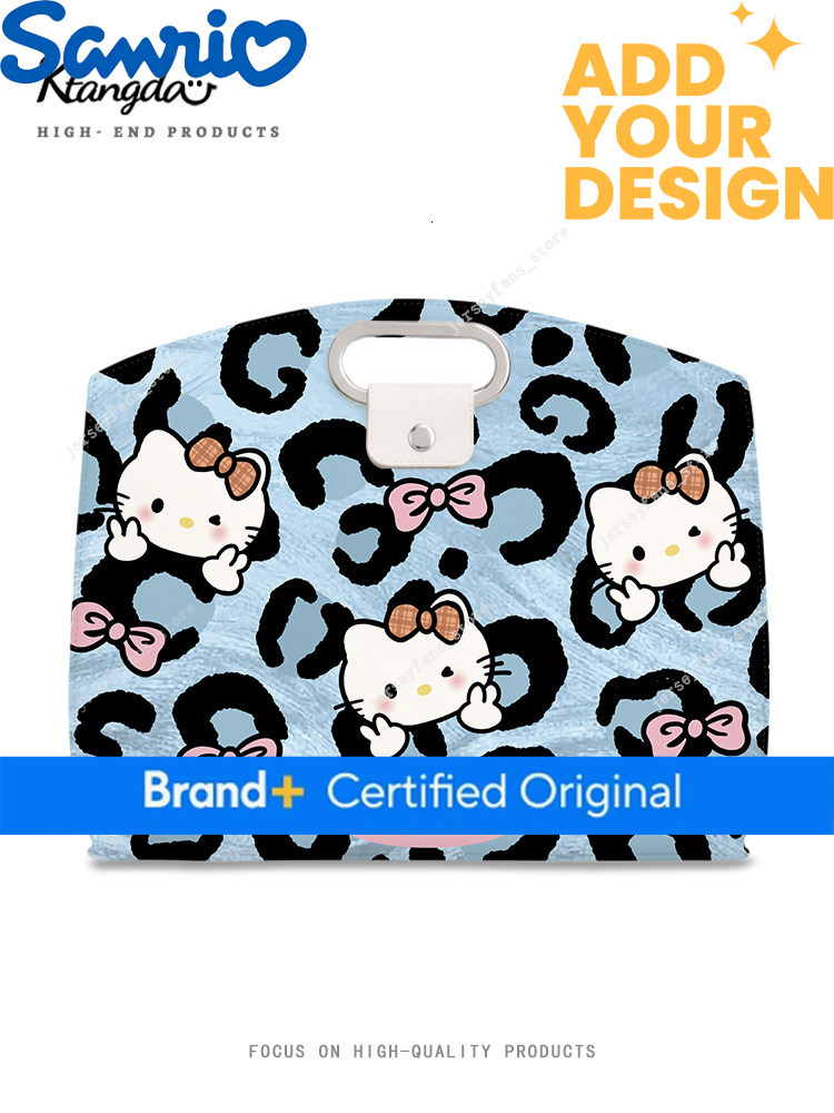 Ktd Original Cartoon Creative Leopard Print Kitty Cat Laptop Bag for Women, Multifunctional 16-Inch Briefcase, Large Capacity, Suitable as a Handbag