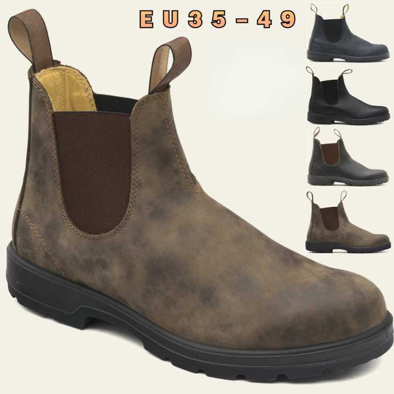 Luxury Retro Leather Shoes Men Chelsea Boots Casual Comfortable Unisex Ankle Boots British style Men's Work Boots Big Size 35-49 Q260916