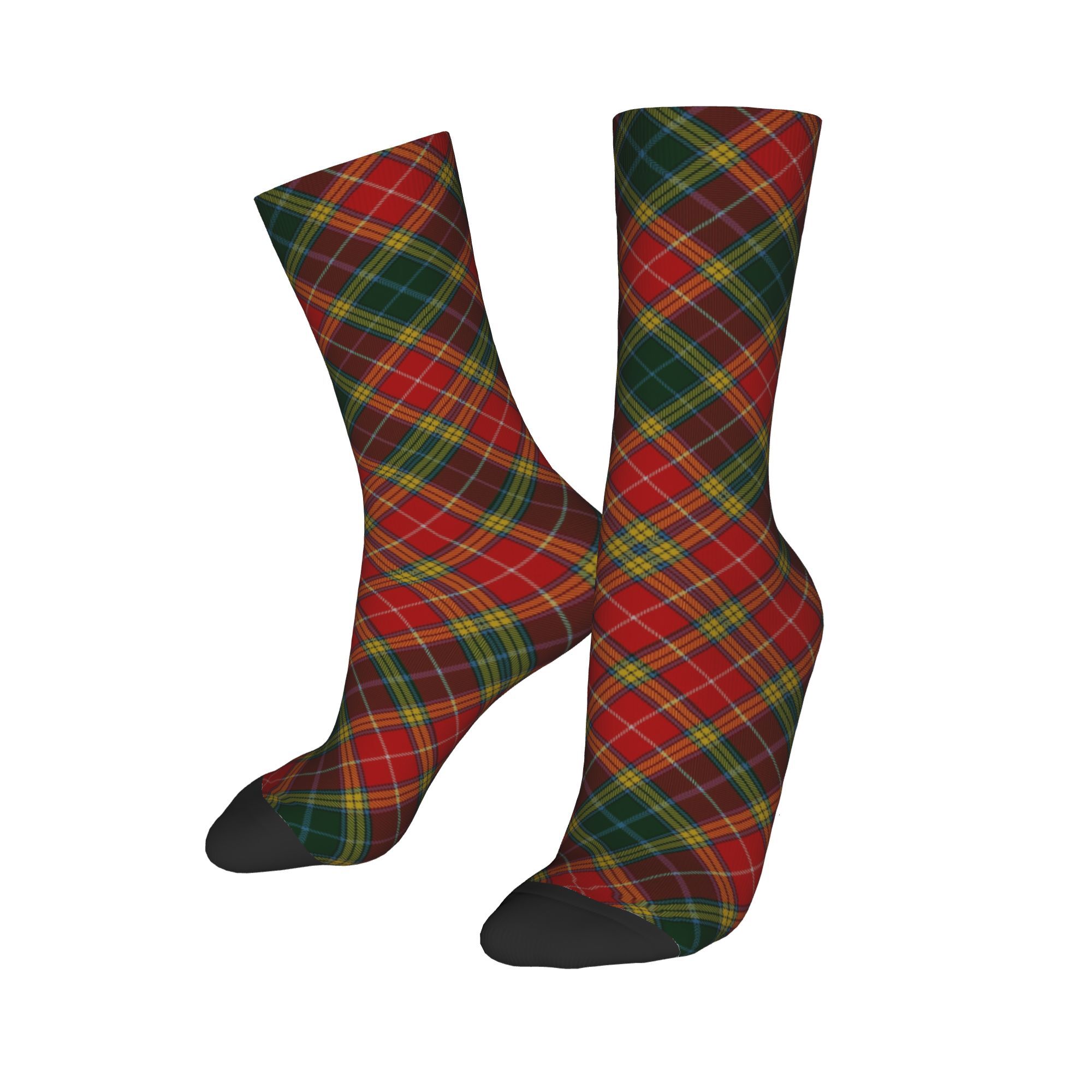 Custom Scottish Clan Tartan Plaid Men's Crew Unisex Cute Spring Summer Autumn Winter Dress Socks