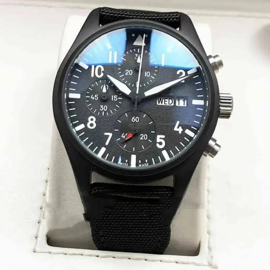 New Luxury Quartz Watch Fighter 3777 Pilot Top Gun Timing Six Needles Luminous Men's Woolen Belt Designe 378