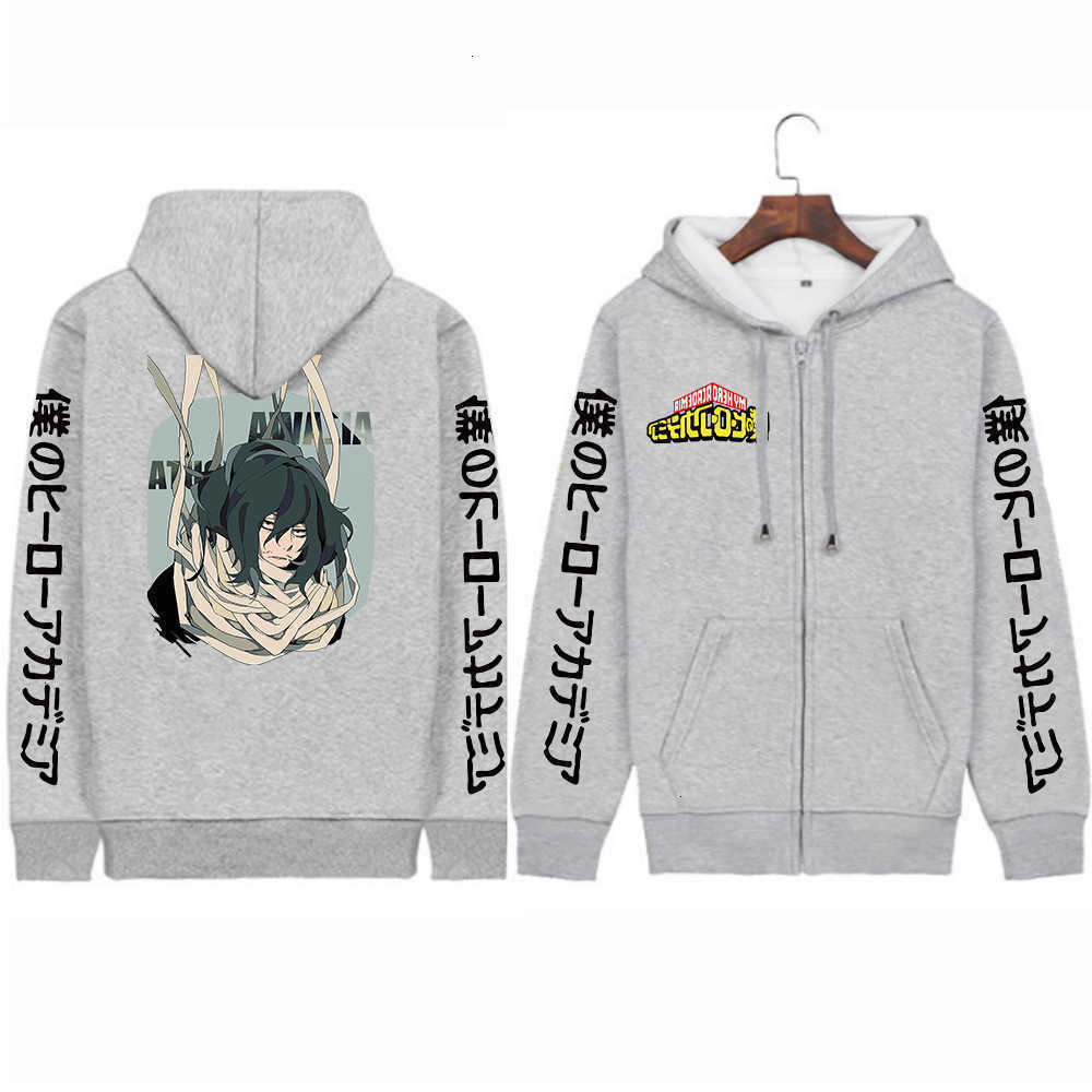 My Hero Academia Shouta Anime Aizawa Cool Cartoon Men Zipper hoodies Boku no Hero Academia Manga Streetwear Winter Zipper coats C260915 C260915111