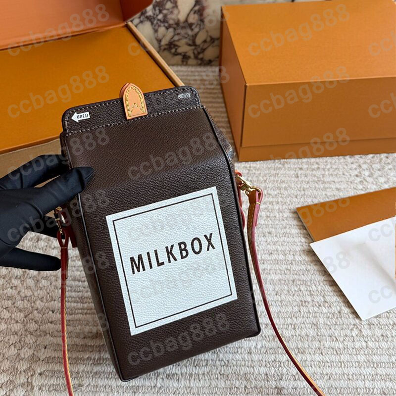 Luxury Designer Monogram Letetr Old Flower Mill Box Cosmetic Case Vanity Bag Adjustable Leather Strap Crossbody Handbag Phone Card Hoder Makeup Purs