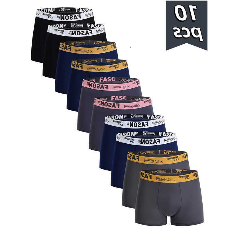 Boxer Underpants 4/5/10pcs/set Briefs Men Solid Color Underwear Men Printed Letter Elastic Waist Soft Breathable Boxers Fashion Men Panties D260918