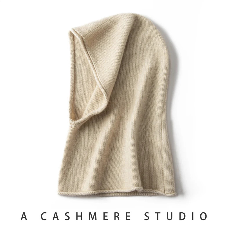 Autumn and Winter Women's Hat 100% Pure Cashmere Knitted Scarf Hats Outdoor Warm Fashion Girl Cap Lady Quality Neck Scarf 260917