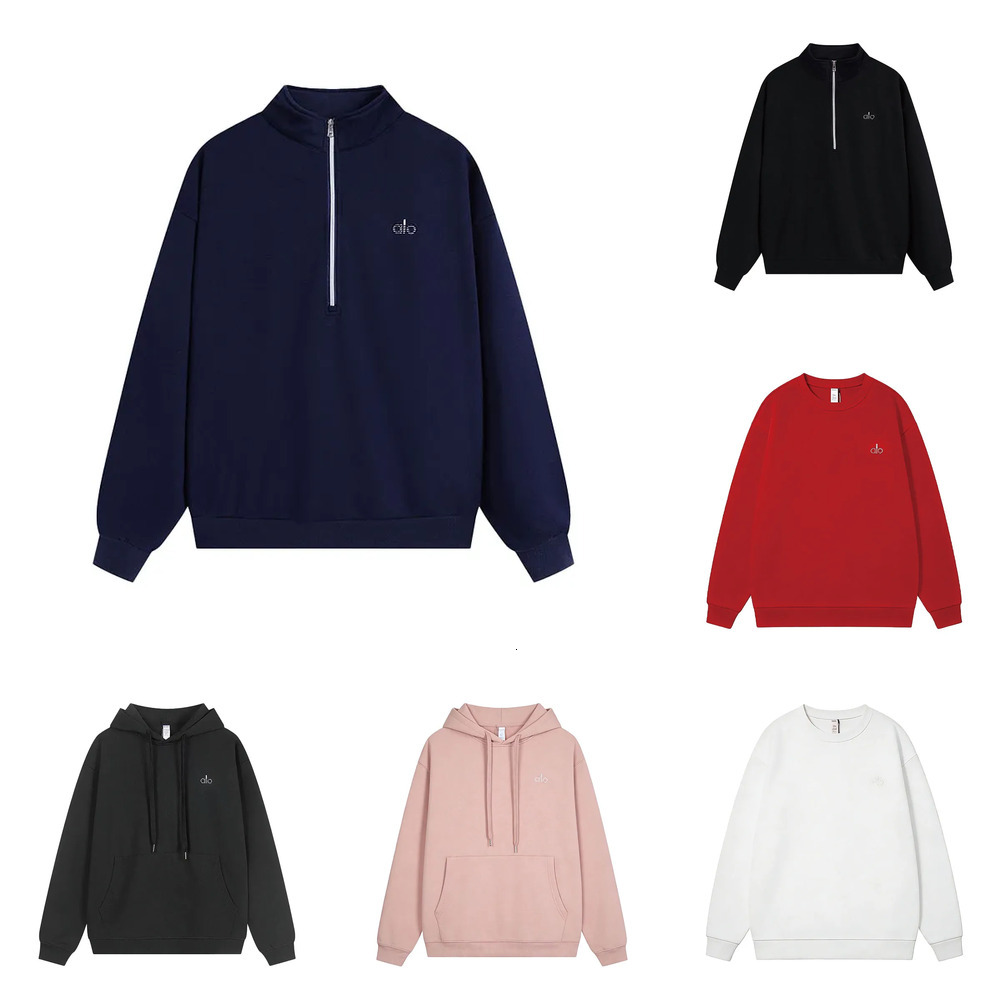 Desinger Hoodie Quarter Zipper Sweatshirts Outfit Men Women Loose Warm Sweatshirt Unisex Casual Crew Neck Pullover Workout Set Silver