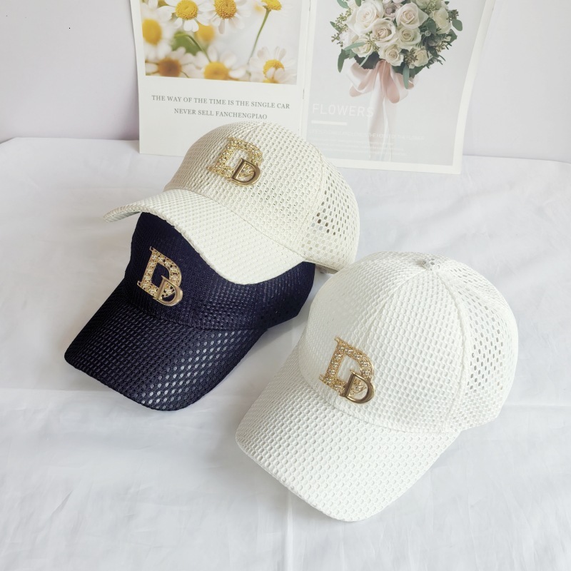 Luxury Cap Brand Designer Hat Trendy Summer Mesh Breathable Sun Hat, Handmade With A Large D Logo, Simple And Stylish Baseball Cap For Casual Wear