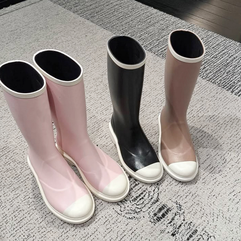 Women Designer Rain Boots Wellies Rainboots Knee High Boots Waterproof Rubber Boots High Quality Welly Boots Work Water Shoes Casual Footwear 1188
