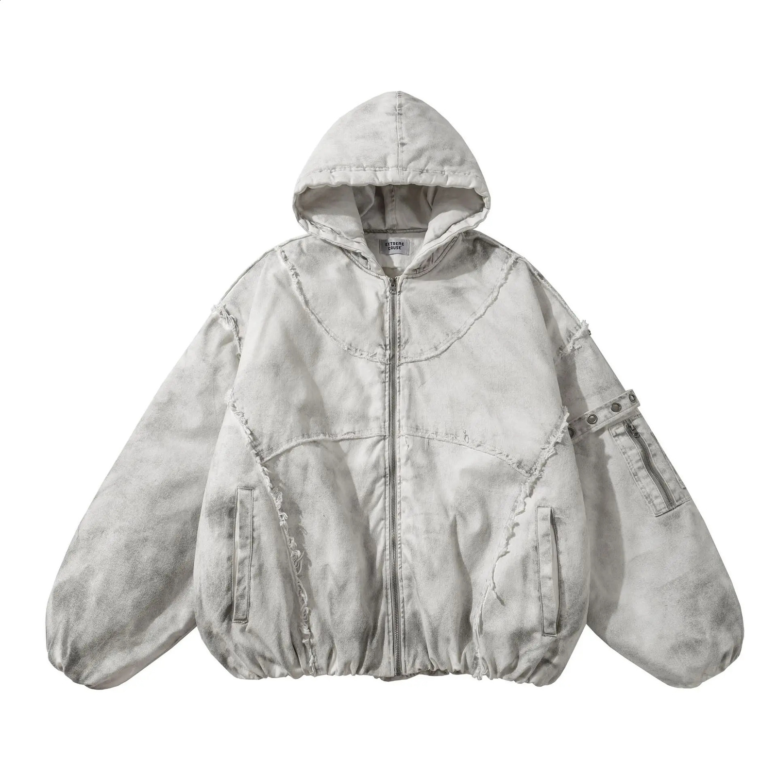 Mens Vintage Fringed Cotton Coat Autumn Winter Retro American Hooded Jacket Couple Streetwear Fashion Mens winter jacket 260918