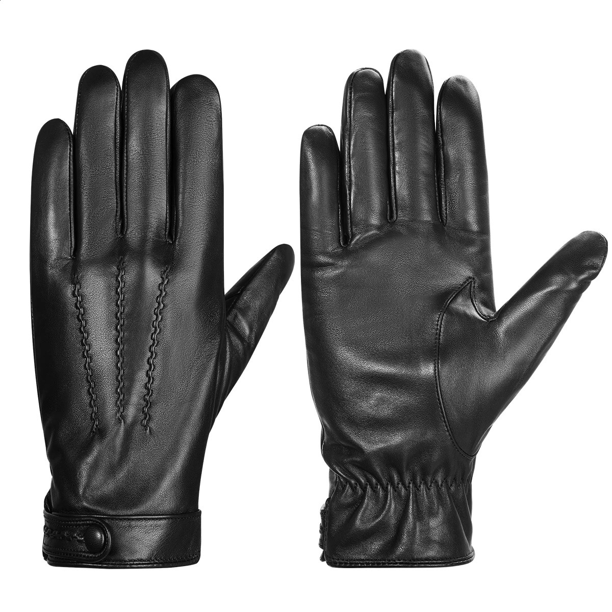 Sheepskin Genuine Leather Gloves Men Women Winter Warm Cashmere Lined Touchscreen Sport Gloves for Running Cycling Ski Driving 260917