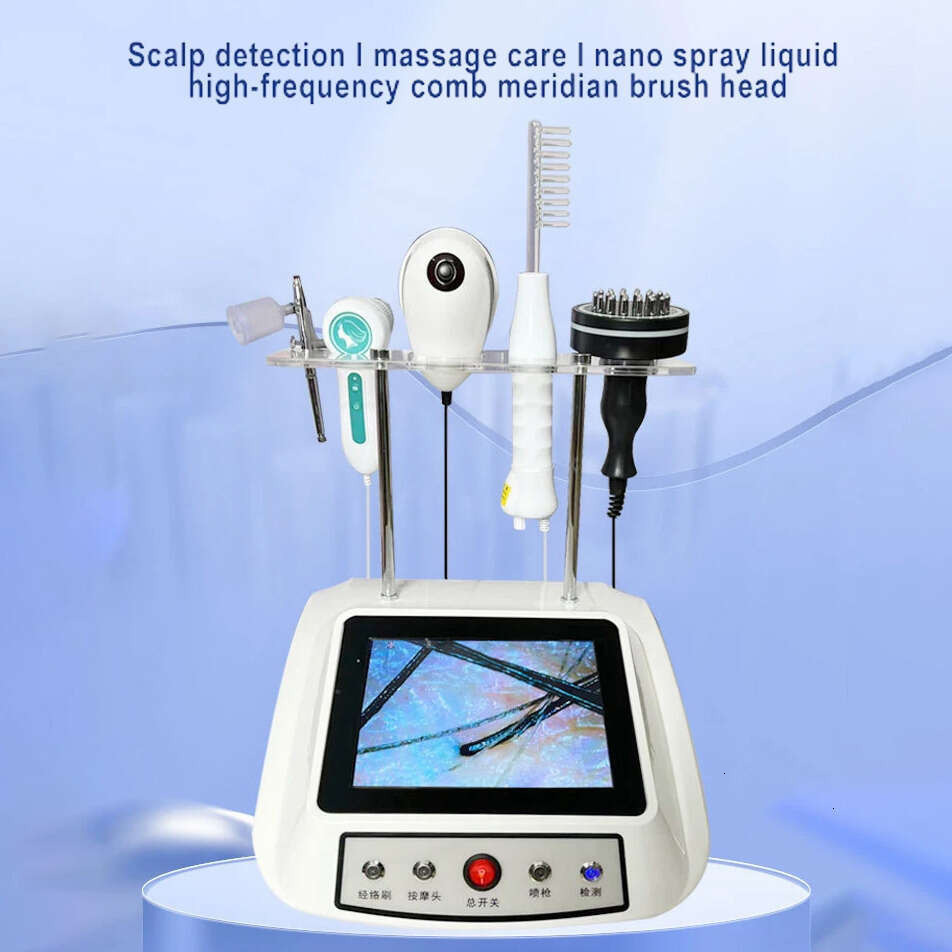 Professional Portable 5 in 1 Hair Analyzer Scalp Care Device for PDT Electrotherapy Hair Purification Scalp Repairing Itching Treatment Massage Cent