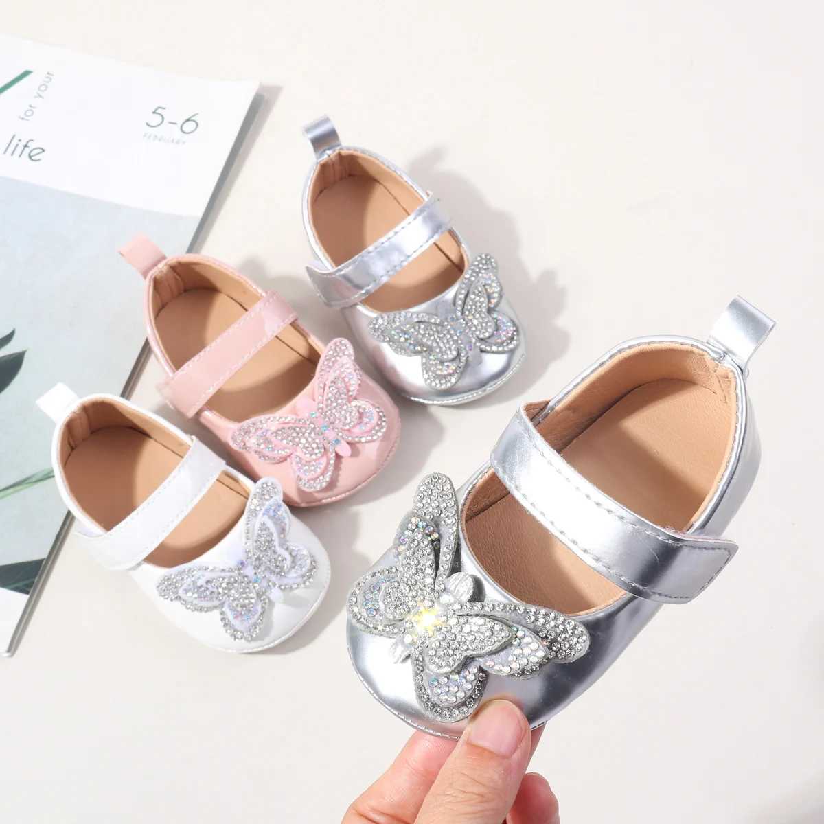 2025 New Design Hot Summer Baby Girls Princess First Walking Toddler Shoes With Crystal-encrusted Butterfly Design For 0-18M Q260916